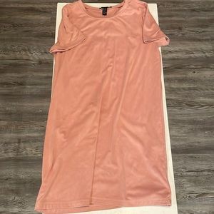 Short sleeve suede tshirt dress